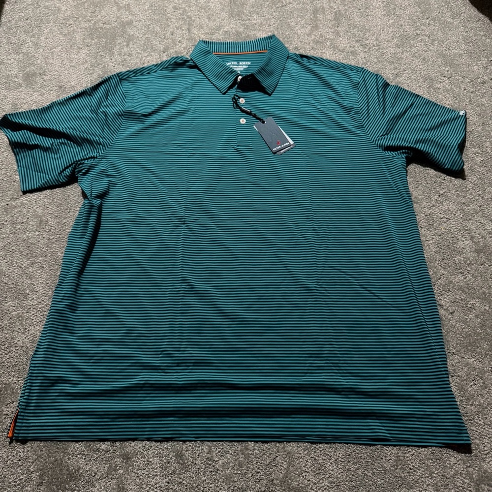 MICHEL ROUEN NWT size 3XL golf polo shirt green and blue super‎ soft material